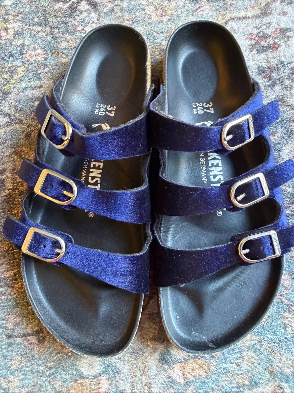 Birkenstock Florida Fresh Midnight Velvet Size 37